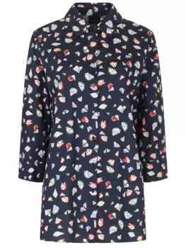 Блуза хлопковая с принтом