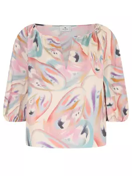 Блуза хлопковая с принтом ETRO