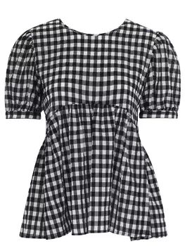 Блуза хлопковая в клетку MEIMEIJ