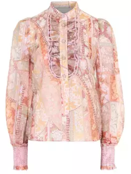 Блуза из шелка и льна