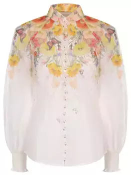 Блуза из шелка и льна