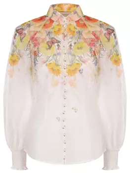 Блуза из шелка и льна ZIMMERMANN