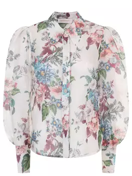 Блуза из шелка и льна ZIMMERMANN