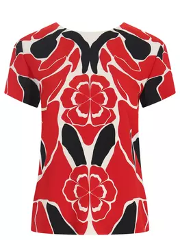 Блуза из вискозы с принтом ALEXANDER MCQUEEN