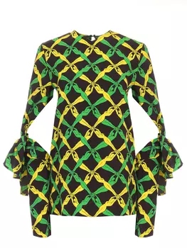 Блуза из вискозы с принтом BOTTEGA VENETA