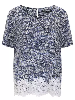 Блуза из вискозы с принтом MARINA RINALDI