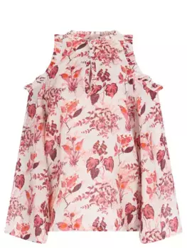 Блуза льняная с принтом