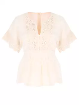 Блуза льняная с шитьем 120% LINO