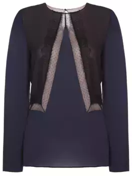 Блуза шелковая с кружевом DOROTHEE SCHUMACHER