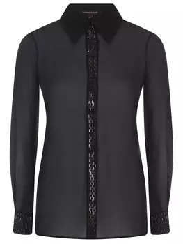 Блуза шелковая с кружевом WALTER VOULAZ
