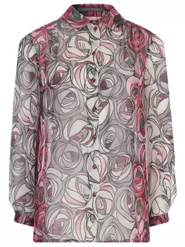 Блуза шелковая с принтом ALBERTA FERRETTI