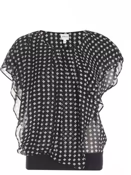 Блуза шелковая с принтом ARMANI COLLEZIONI