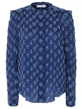 Блуза шелковая с принтом CHLOE