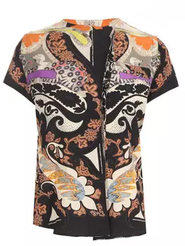 Блуза шелковая с принтом ETRO