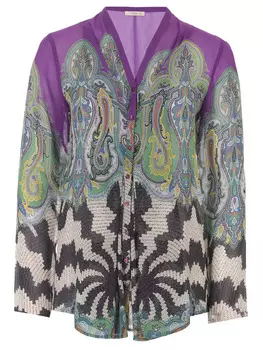 Блуза шелковая с принтом ETRO