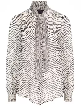 Блуза шелковая с принтом HALE BOB