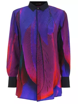 Блуза шелковая с принтом JUST CAVALLI