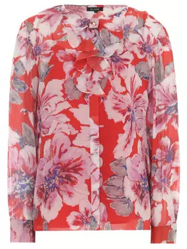 Блуза шелковая с принтом ST. JOHN