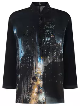 Блуза шелковая с принтом TRICOT CHIC