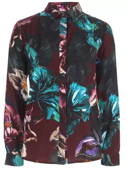 Блуза шелковая с принтом VUALL
