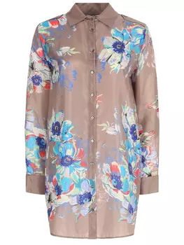 Блуза шелковая с принтом WHO*S WHO