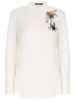 Блуза шелковая с вышивкой ALEXANDER MCQUEEN