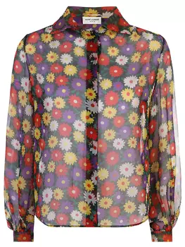 Блуза шелковая SAINT LAURENT