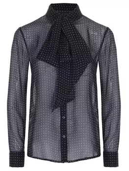 Блуза шелковая в горох