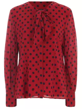 Блуза шелковая в горох ST. JOHN