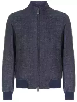 Бомбер из шерсти и льна