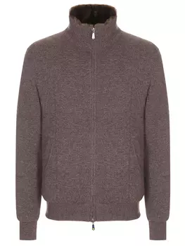 Бомбер кашемировый с меховой подкладкой