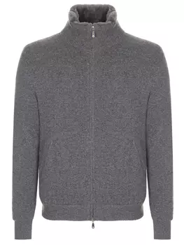 Бомбер кашемировый с меховой подкладкой