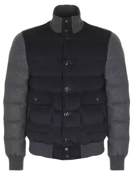 Бомбер пуховый комбинированный