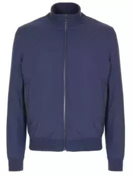 Бомбер с кожаной отделкой