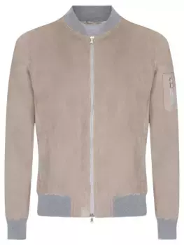 Бомбер замшевый