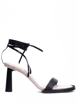 Босоножки из кожи и текстиля Les Carré Ronds 75