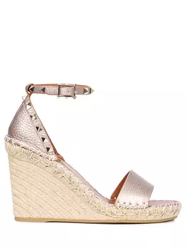 Босоножки кожаные Rockstud Double VALENTINO GARAVANI