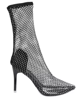 Ботильоны из сетки со стразами