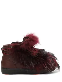 Ботинки кожаные с мехом енота SANTONI
