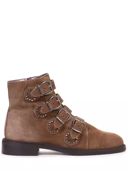 Ботинки замшевые с пряжками PERTINI