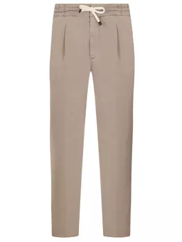 Брюки хлопковые на кулиске BRUNELLO CUCINELLI
