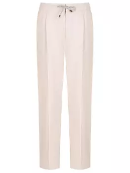 Брюки из хлопка и льна BRUNELLO CUCINELLI