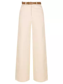 Брюки из хлопка и льна MAX MARA