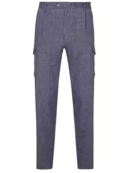 Брюки-карго из хлопка и льна