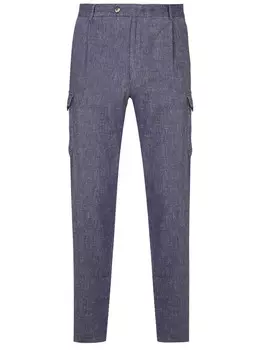 Брюки-карго из хлопка и льна