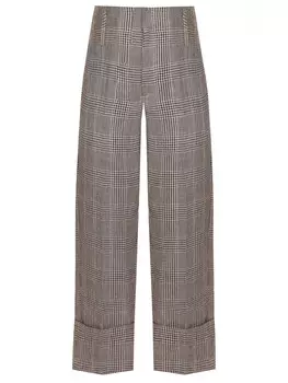 Брюки льняные в клетку BRUNELLO CUCINELLI