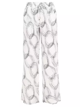 Брюки шелковые с принтом KITON