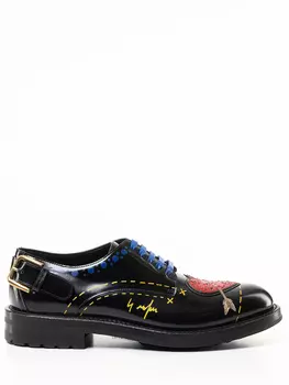 Дерби кожаные с принтом DOLCE & GABBANA