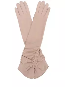 Длинные перчатки из замши