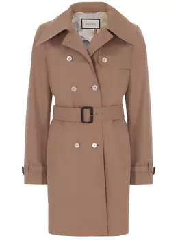 Двубортный хлопковый тренч